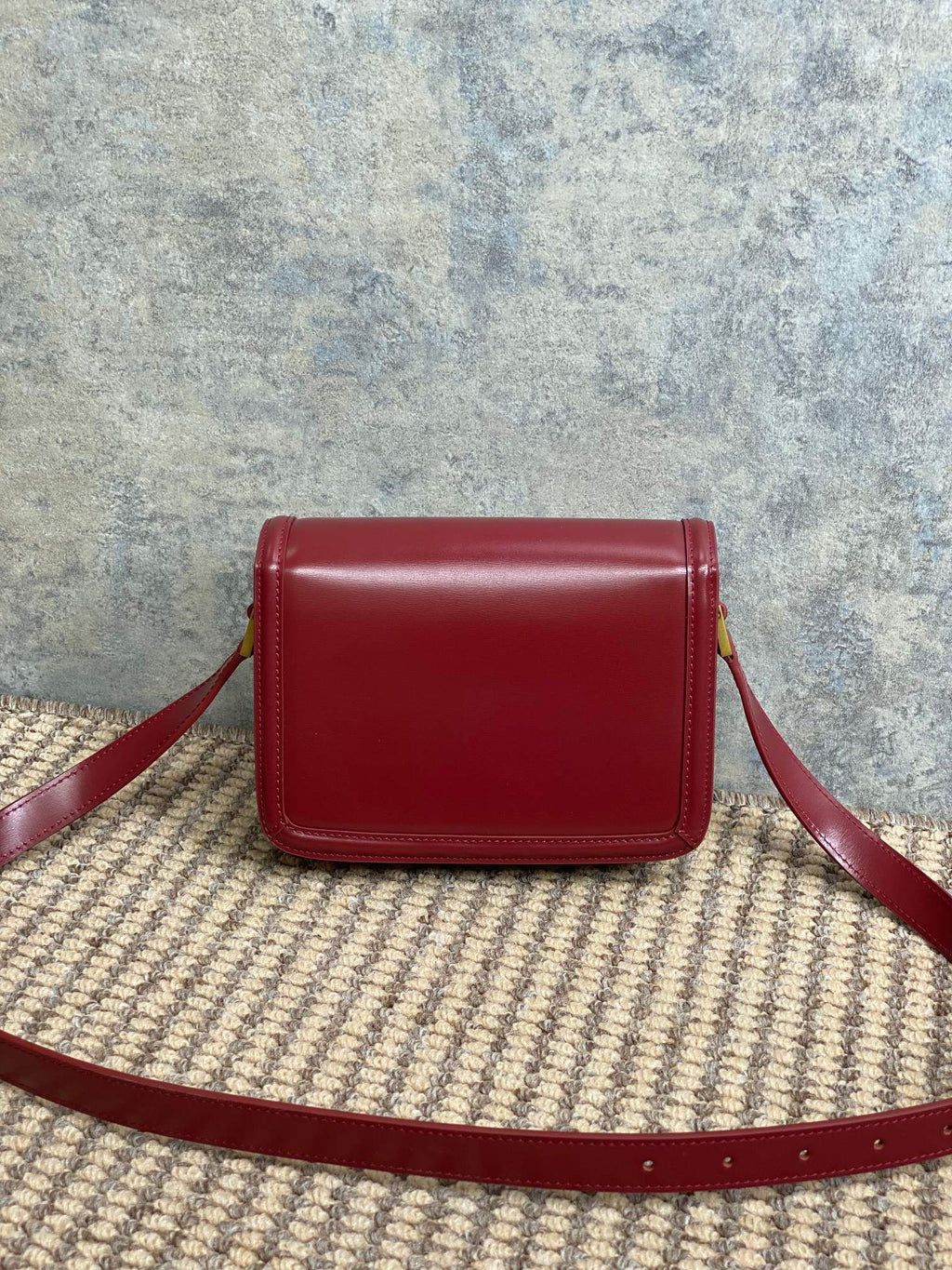 SAINT LAURENT SOLFERINO SMALL SATCHEL 19 IN SCARLET RED CALFSKIN GOLD HARDWARE
