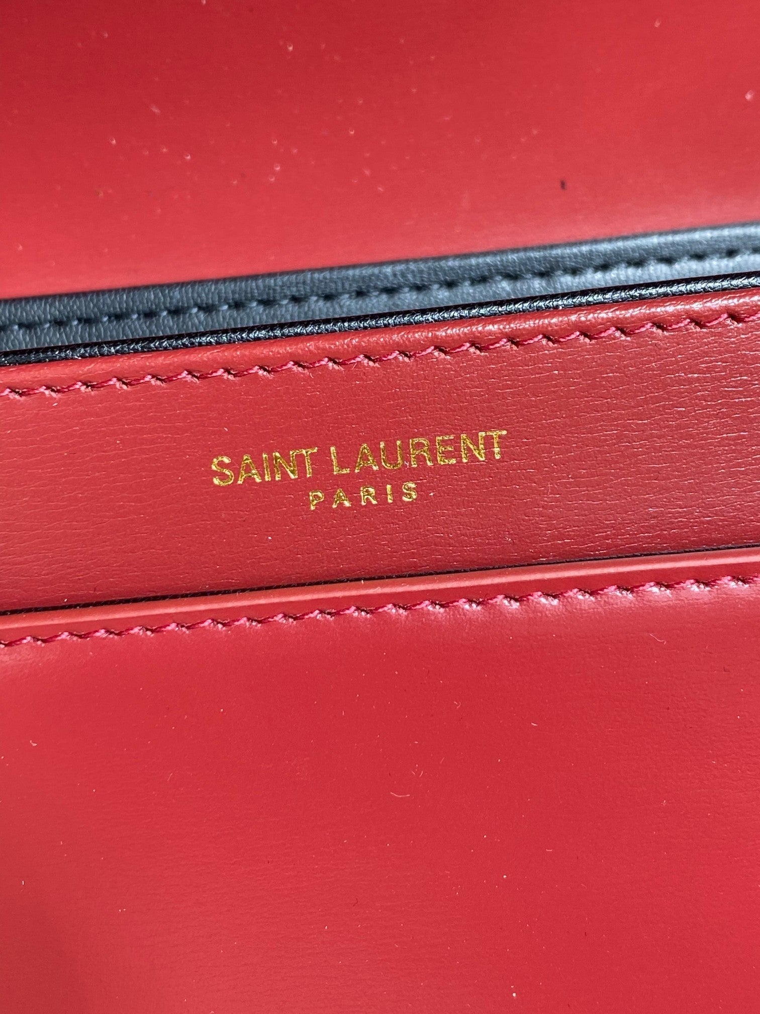 SAINT LAURENT SOLFERINO SMALL SATCHEL 19 IN SCARLET RED CALFSKIN GOLD HARDWARE
