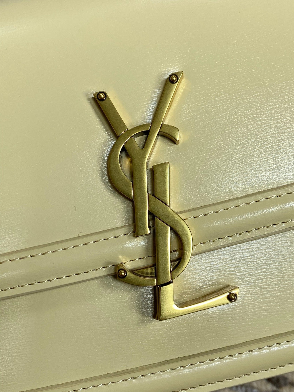 SAINT LAURENT SOLFERINO SMALL SATCHEL 19 IN CANARY YELLOW CALFSKIN GOLD HARDWARE
