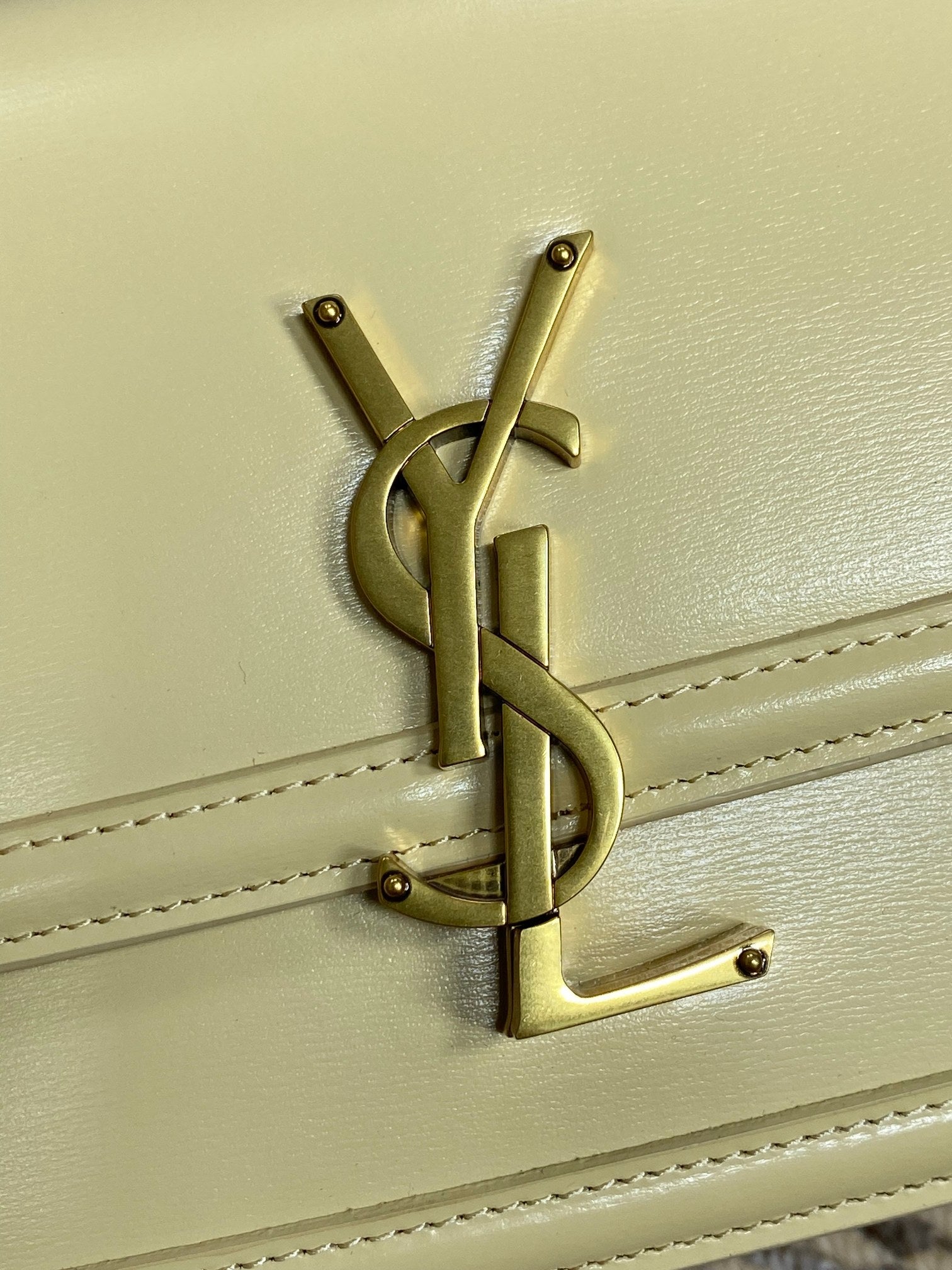 SAINT LAURENT SOLFERINO SMALL SATCHEL 19 IN CANARY YELLOW CALFSKIN GOLD HARDWARE