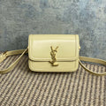 SAINT LAURENT SOLFERINO SMALL SATCHEL 19 IN CANARY YELLOW CALFSKIN GOLD HARDWARE