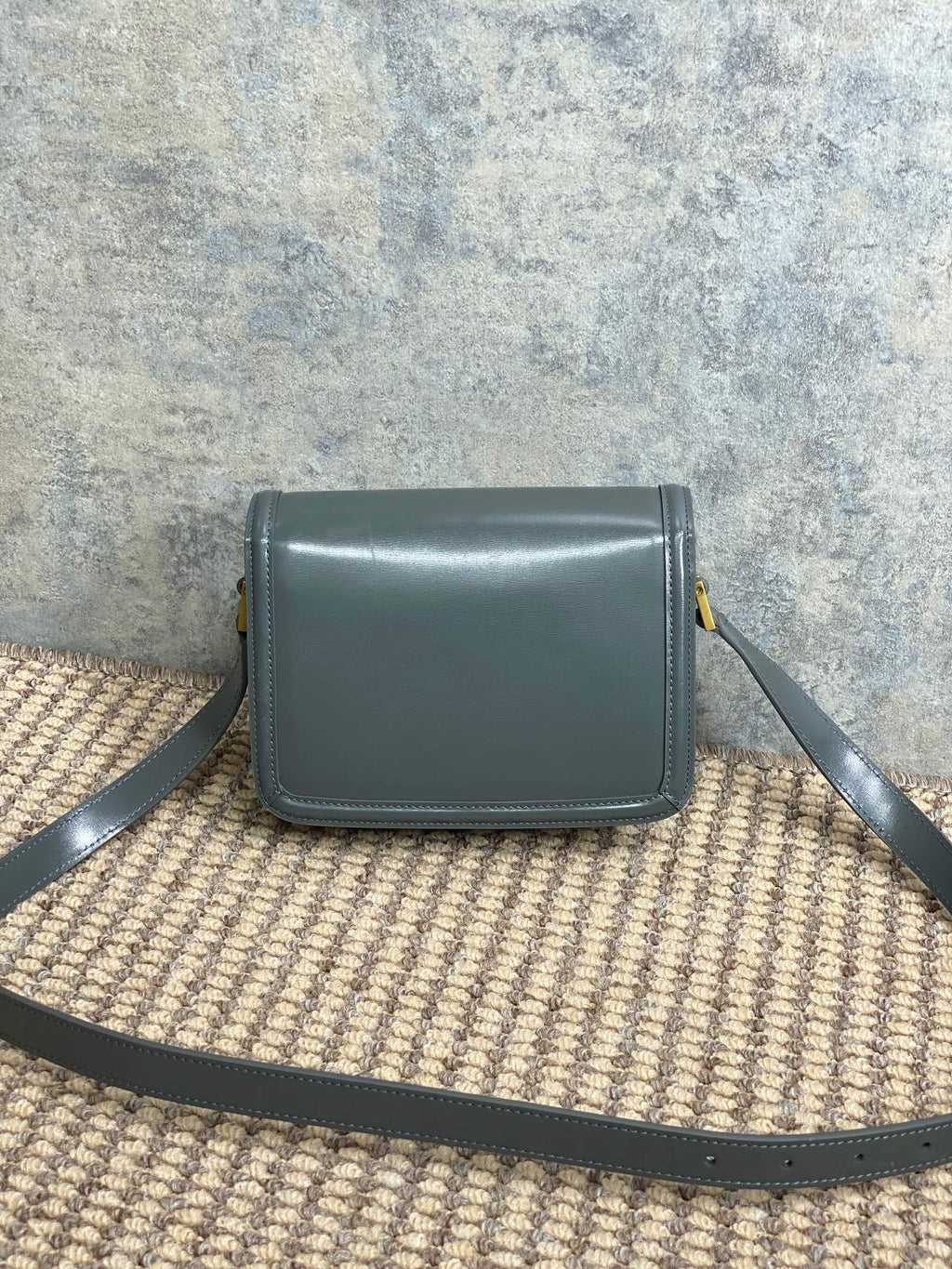 SAINT LAURENT SOLFERINO SMALL SATCHEL 19 IN DARK GREY CALFSKIN GOLD HARDWARE