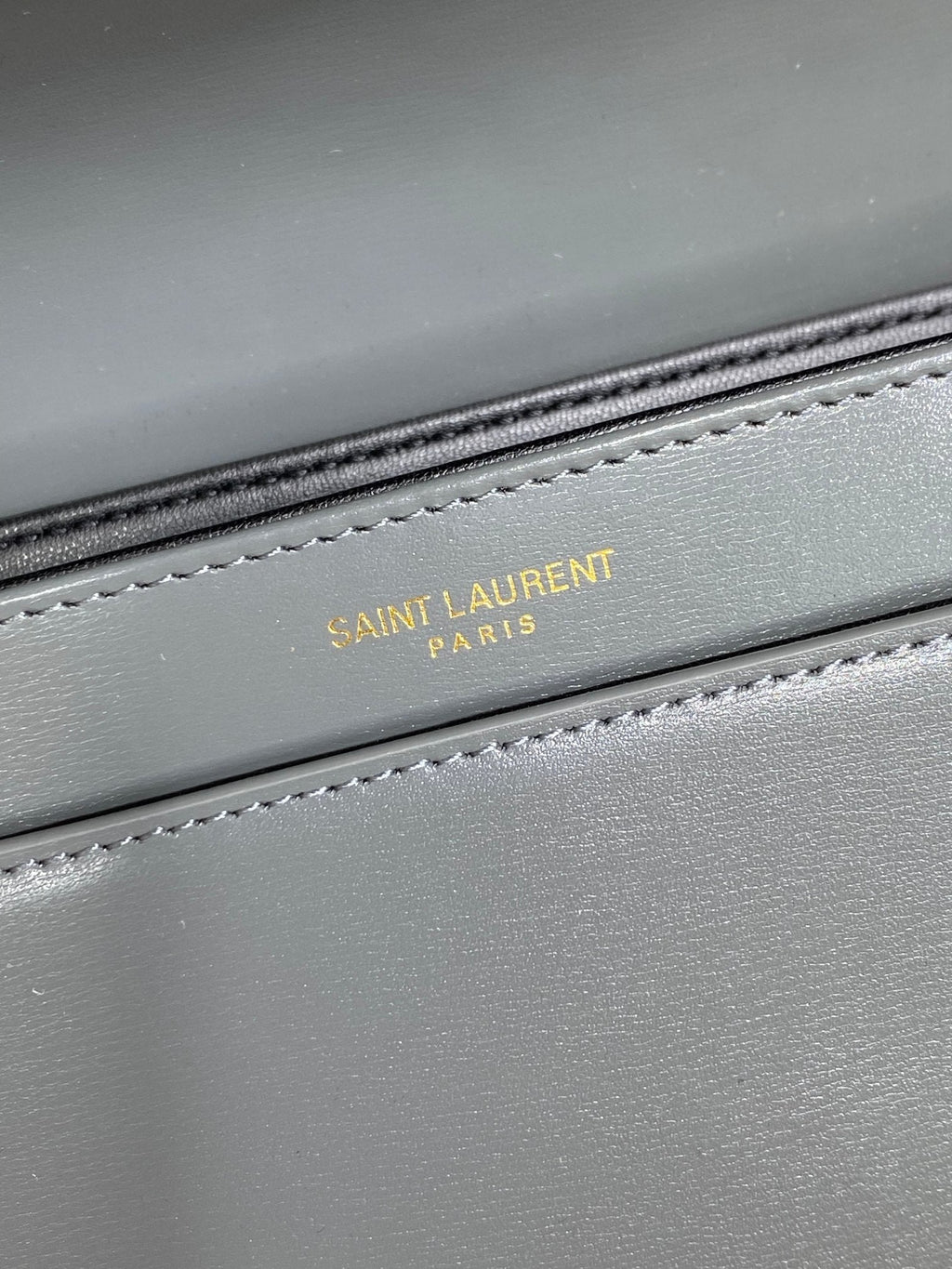 SAINT LAURENT SOLFERINO SMALL SATCHEL 19 IN DARK GREY CALFSKIN GOLD HARDWARE