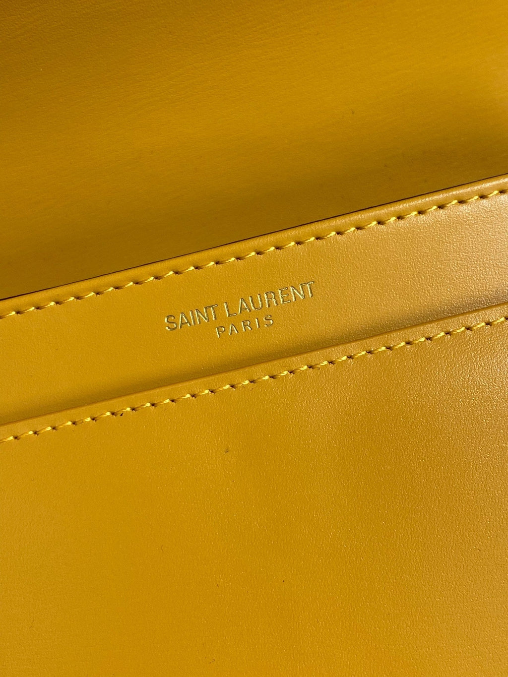 SAINT LAURENT SOLFERINO SMALL SATCHEL 19 IN SAFFRON YELLOW CALFSKIN GOLD HARDWARE