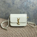 SAINT LAURENT SOLFERINO SMALL SATCHEL 19 IN WHITE CALFSKIN GOLD HARDWARE