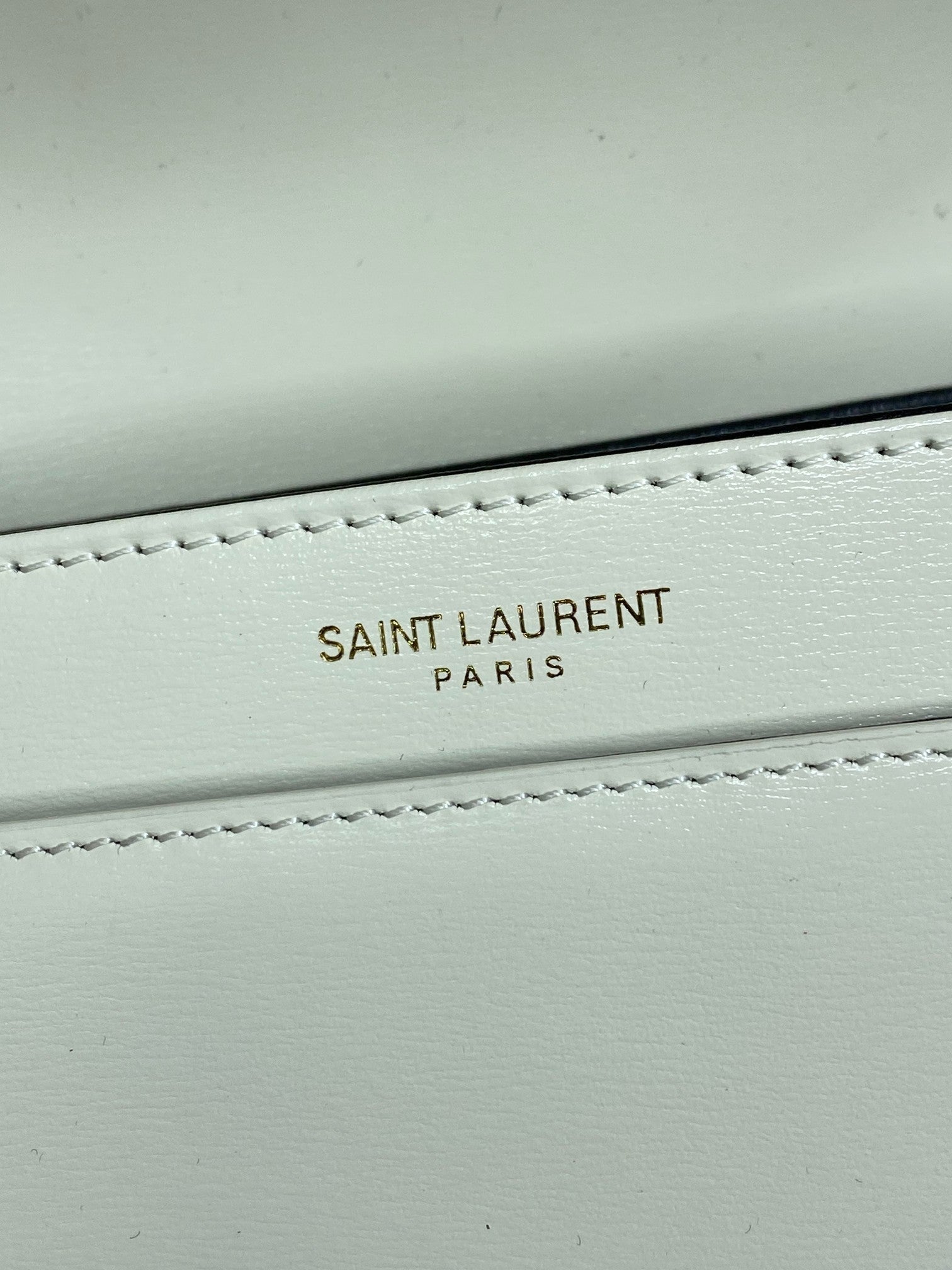 SAINT LAURENT SOLFERINO SMALL SATCHEL 19 IN WHITE CALFSKIN GOLD HARDWARE