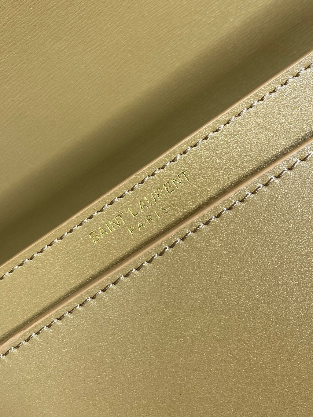 SAINT LAURENT VOLTAIRE HALF-MOON SHOULDER BAG 24 IN CEDAR BROWN CALFSKIN GOLD METALLIC