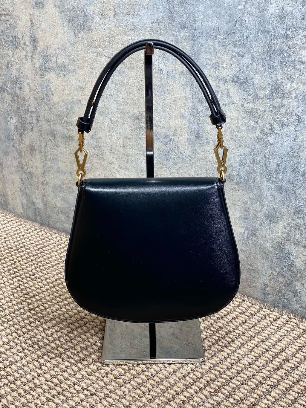 SAINT LAURENT VOLTAIRE TOP HANDLE IN BOX 21 IN BLACK CALFSKIN GOLD HARDWARE