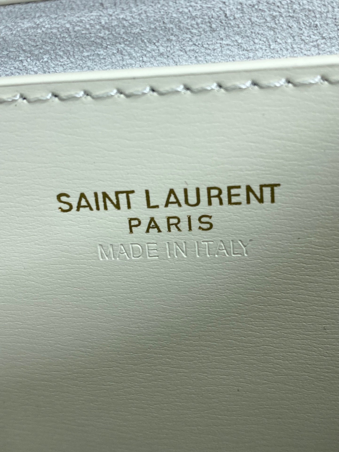 SAINT LAURENT VOLTAIRE TOP HANDLE IN BOX 21 IN WHITE CALFSKIN GOLD HARDWARE