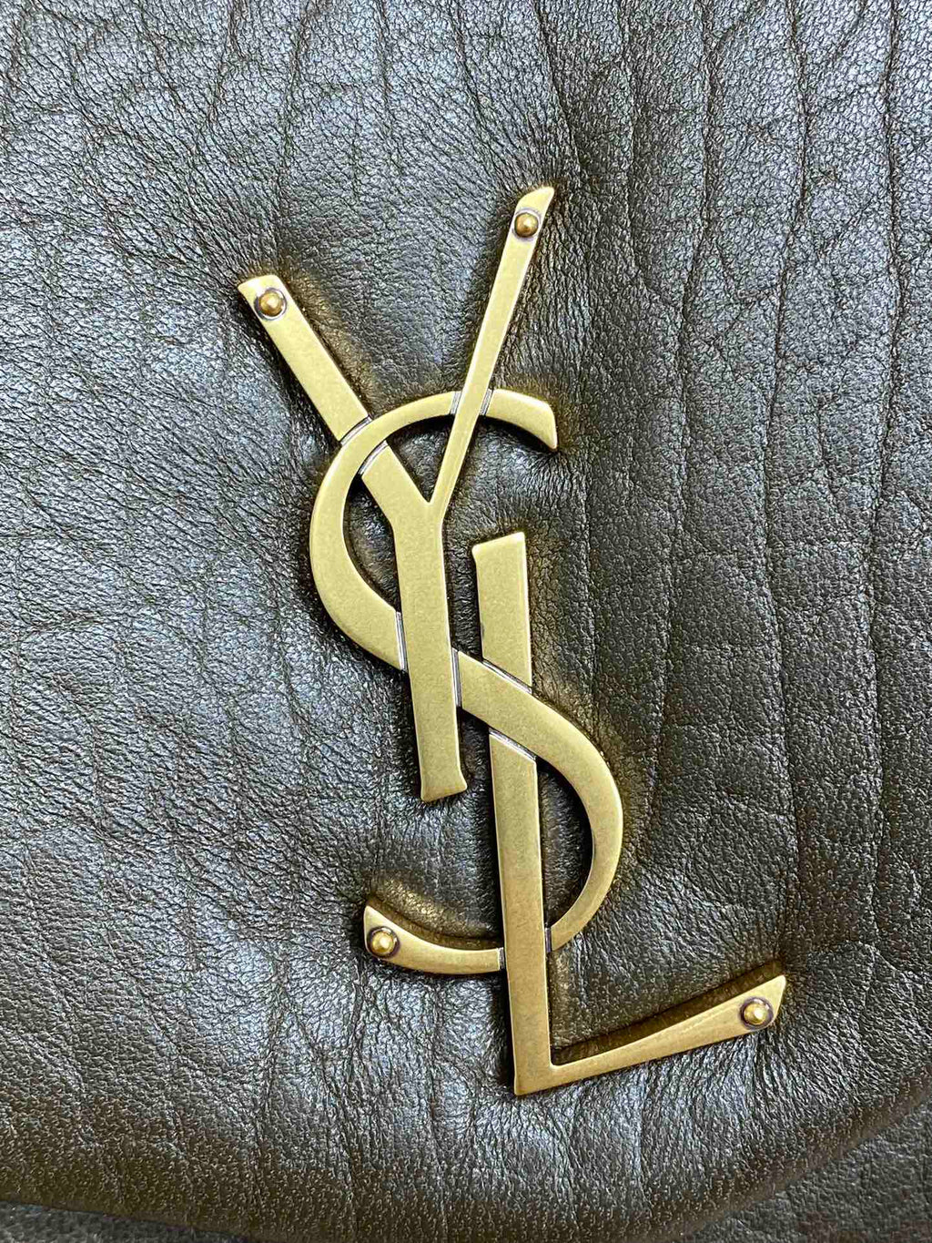 SAINT LAURENT CALYPSO 36 CHAIN BAG IN DARK GREEN LAMBSKIN
