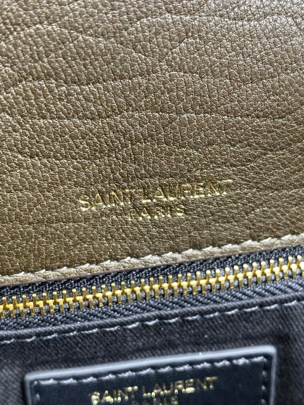 SAINT LAURENT CALYPSO 36 CHAIN BAG IN DARK GREEN LAMBSKIN