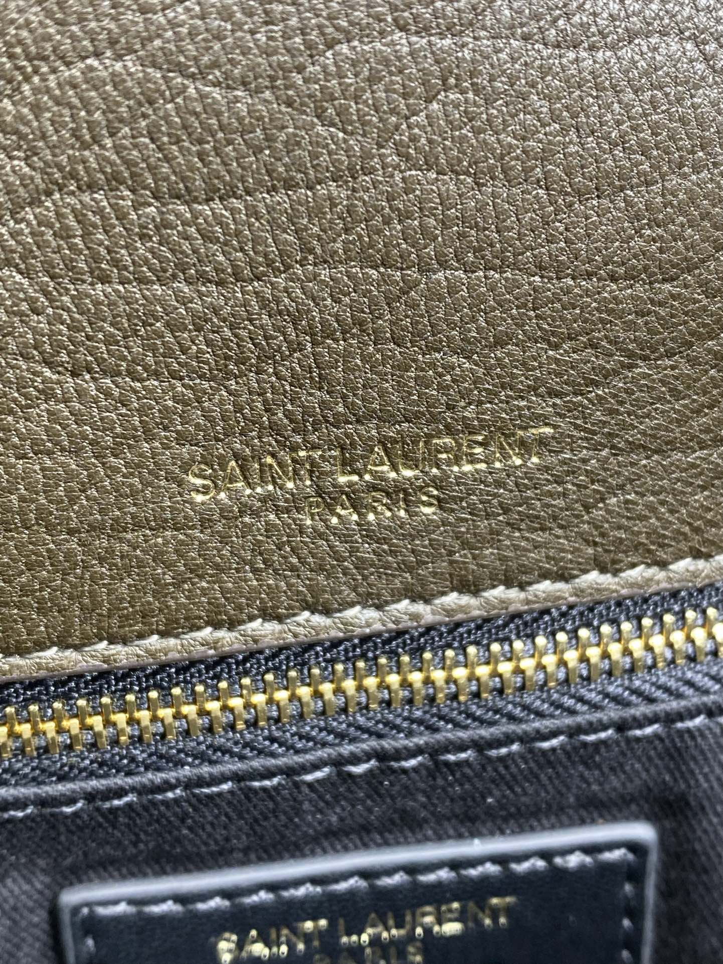 SAINT LAURENT CALYPSO 36 CHAIN BAG IN DARK GREEN LAMBSKIN