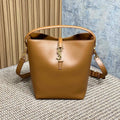 SAINT LAURENT LE 37 MEDIUM BUCKET BAG 25 IN TORTILLA BROWN CALFSKIN GOLD HARDWARE