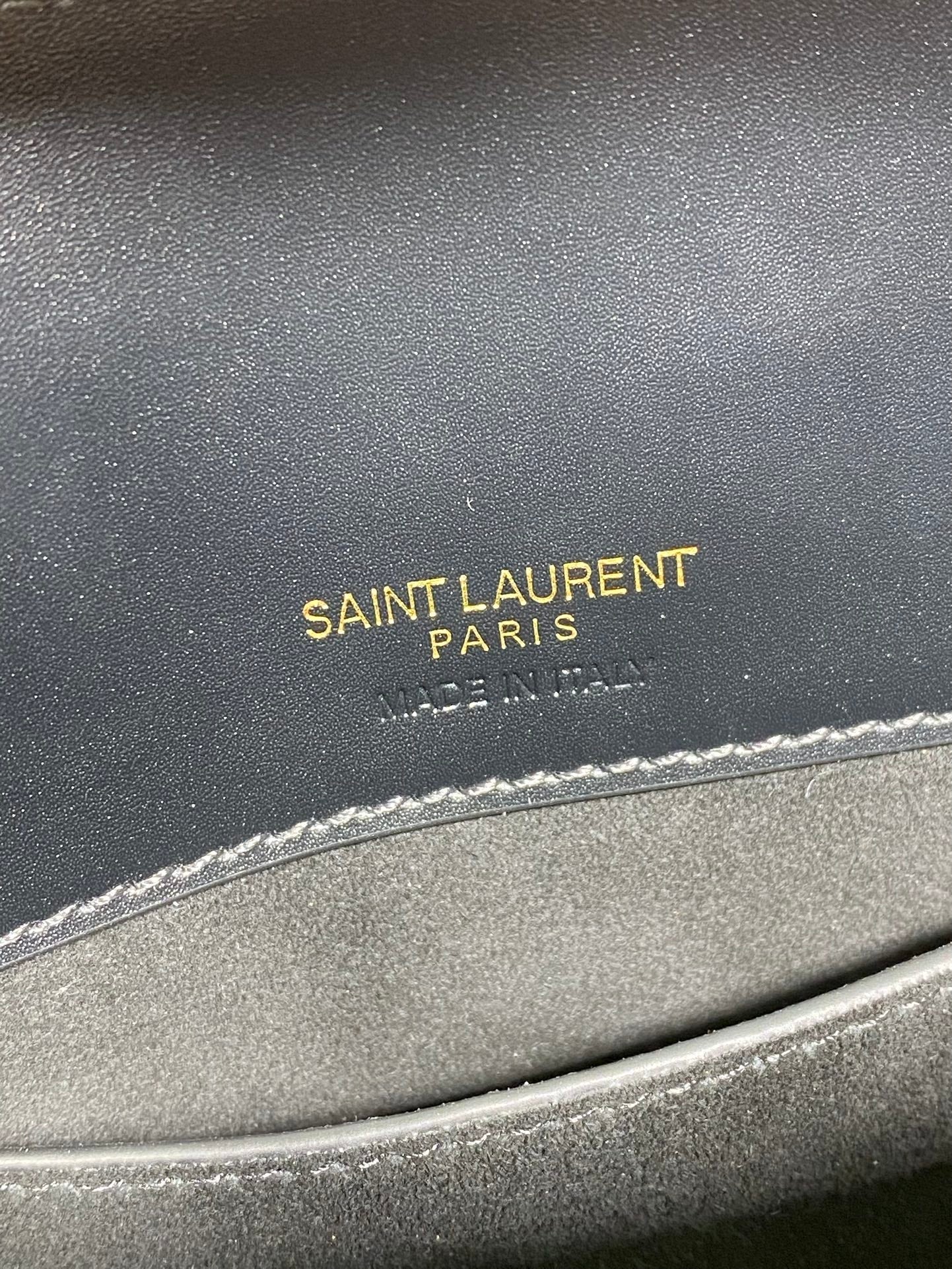 SAINT LAURENT LE 37 SMALL BUCKET BAG 20 IN BLACK CALFSKIN GOLD HARDWARE