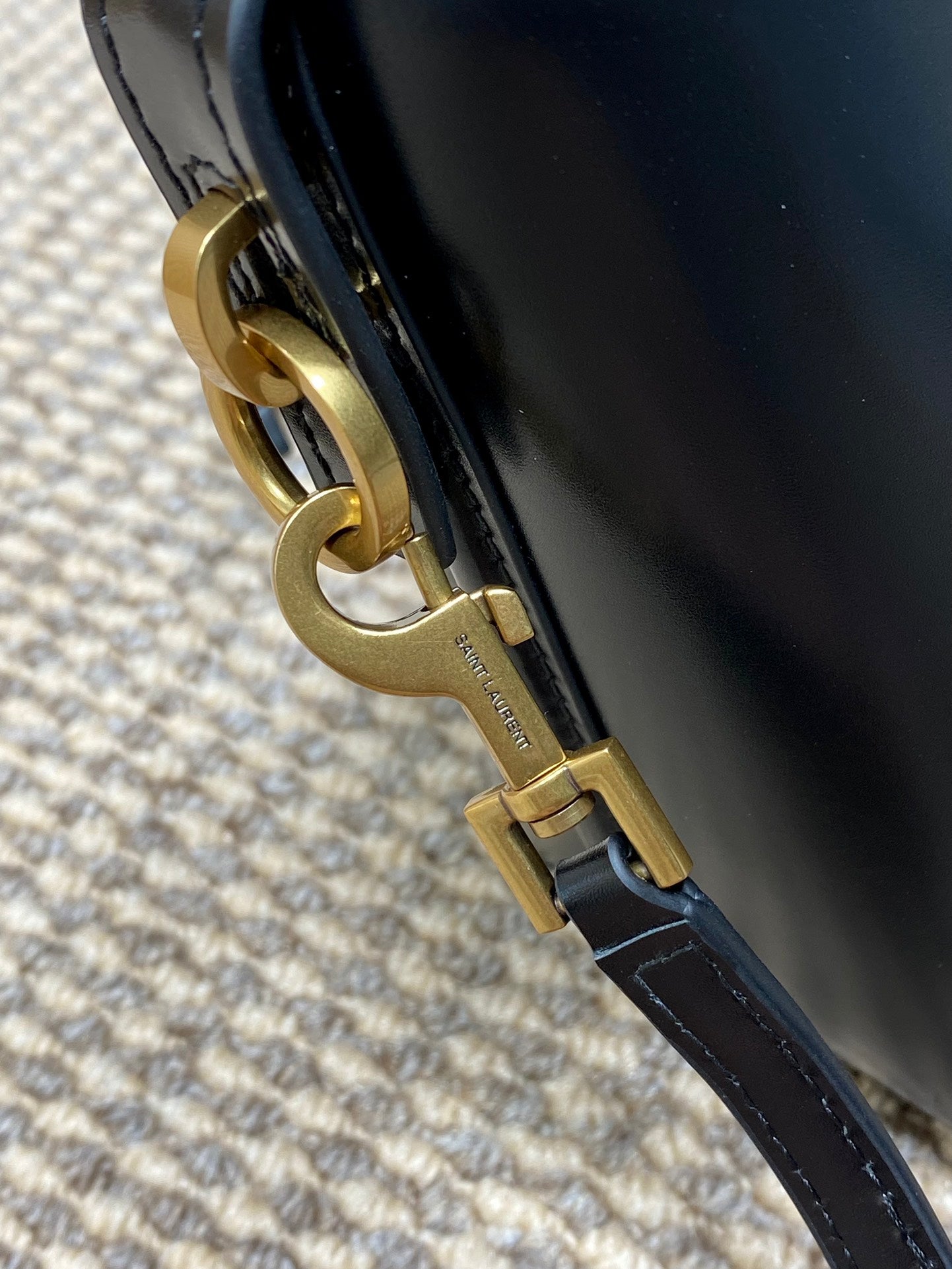 SAINT LAURENT LE 37 MINI BUCKET BAG 15 IN BLACK CALFSKIN GOLD HARDWARE