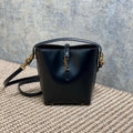 SAINT LAURENT LE 37 MINI BUCKET BAG 15 IN BLACK CALFSKIN GOLD HARDWARE