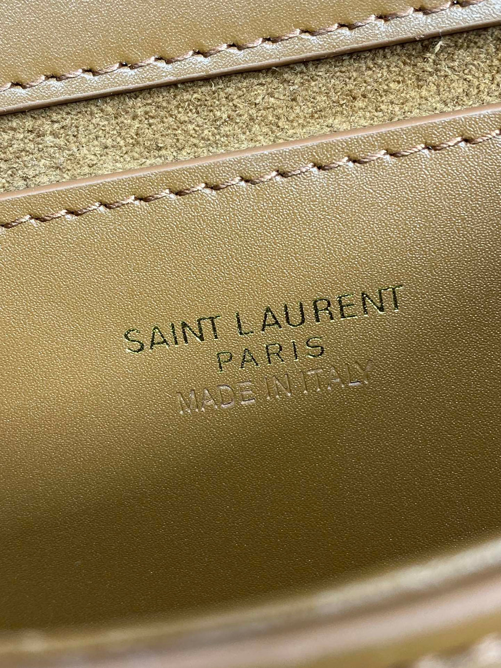 SAINT LAURENT VOLTAIRE TOP HANDLE IN BOX 21 IN TAWNY BROWN CALFSKIN GOLD HARDWARE