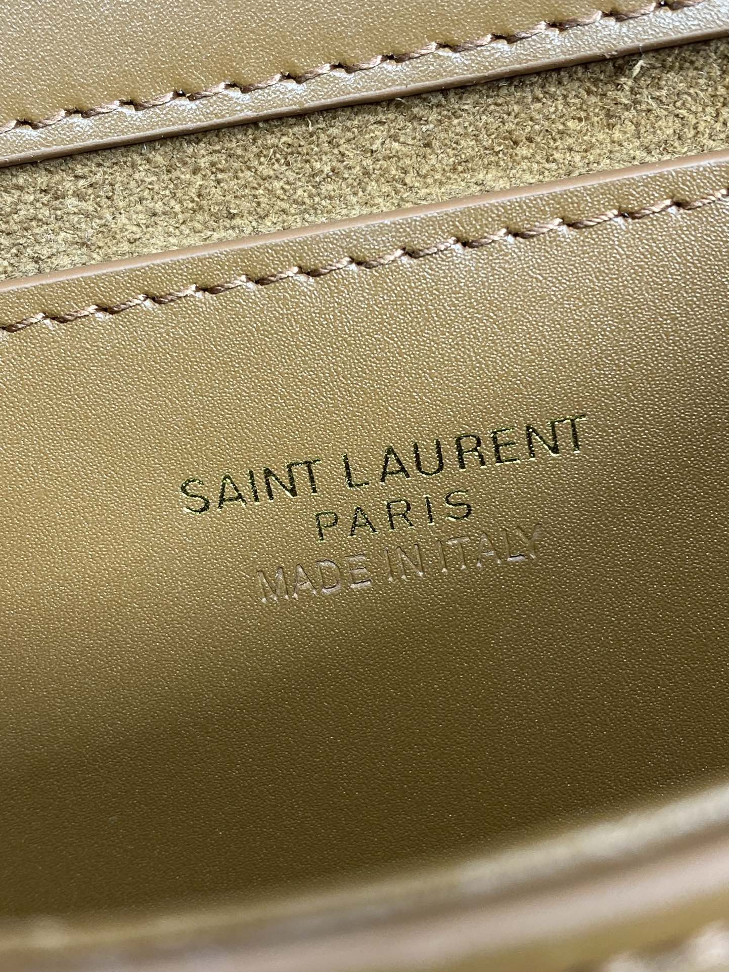 SAINT LAURENT VOLTAIRE TOP HANDLE IN BOX 21 IN TAWNY BROWN CALFSKIN GOLD HARDWARE