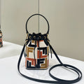 FENDI MON TRESOR 18 IN MULTICOLOR CANVAS WITH FF MOTIF EMBROIDERED