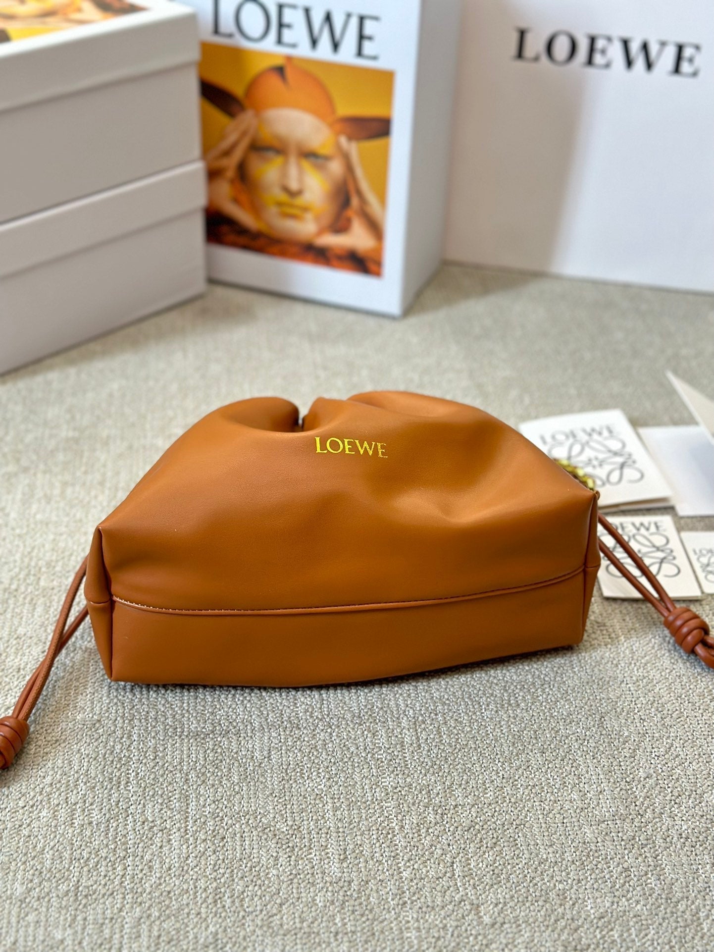 LOEWE LOE SMALL 23 FLAMENCO PURSE IN WARM DESERT NAPPA LAMBSKIN