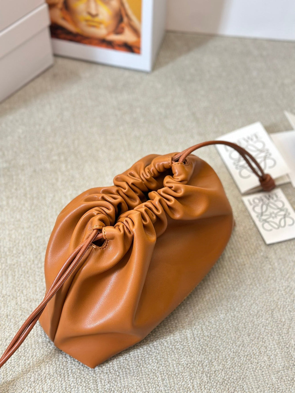 LOEWE LOE SMALL 23 FLAMENCO PURSE IN WARM DESERT NAPPA LAMBSKIN