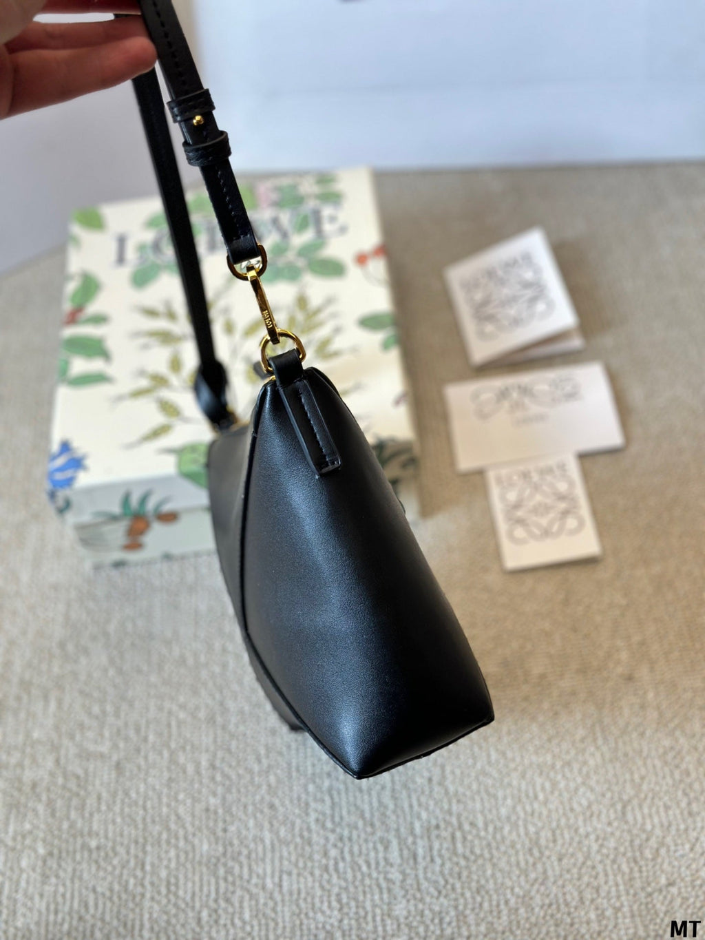 LOEWE LOE 20 PUZZLE FOLD POUCH IN BLACK NAPPA CALFSKIN