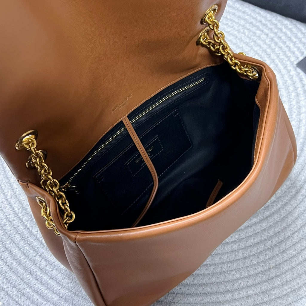 SAINT LAURENT JAMIE 4.3 SMALL BAG 25 IN TAWNY BROWN LAMBSKIN GOLD HARDWARE