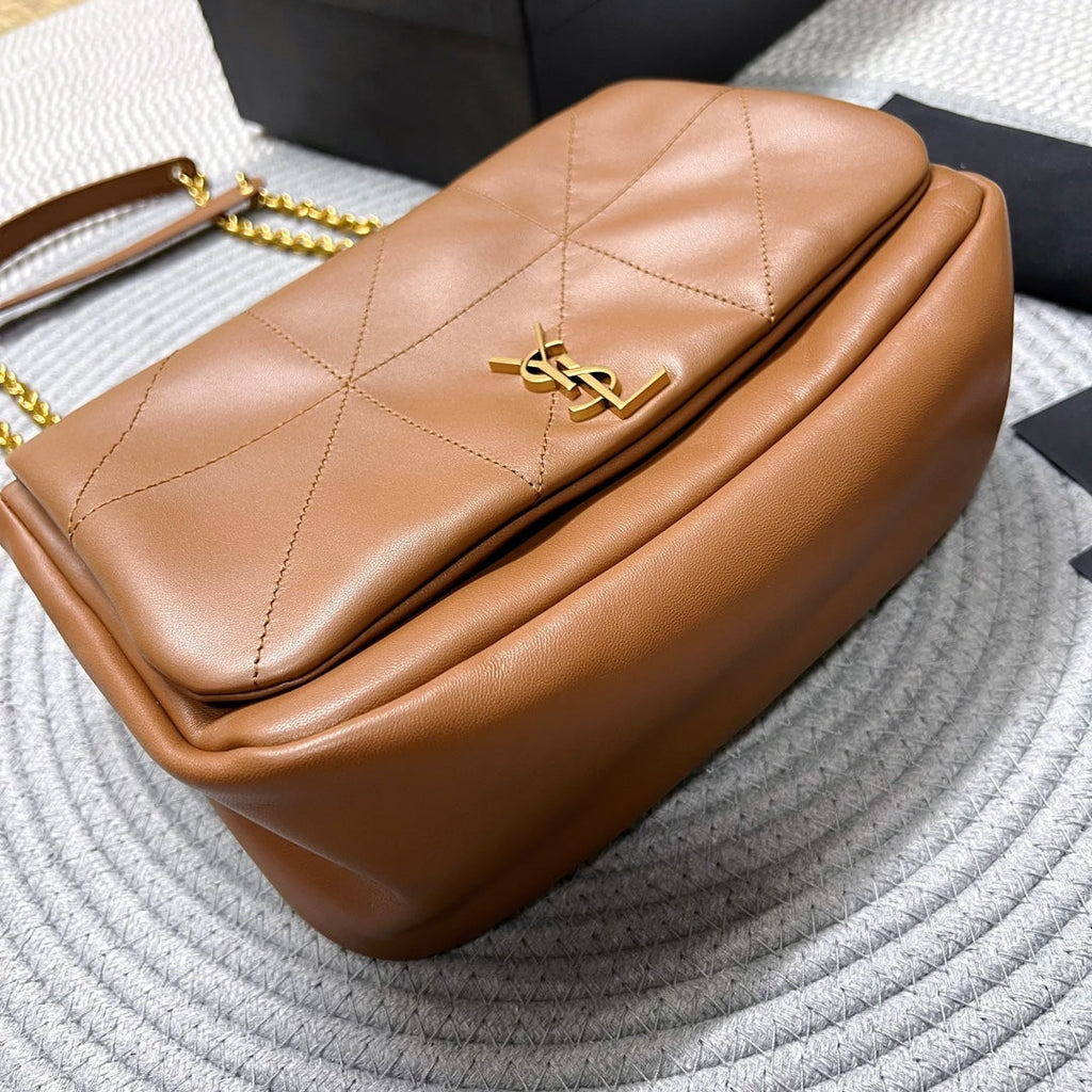 SAINT LAURENT JAMIE 4.3 SMALL BAG 25 IN TAWNY BROWN LAMBSKIN GOLD HARDWARE