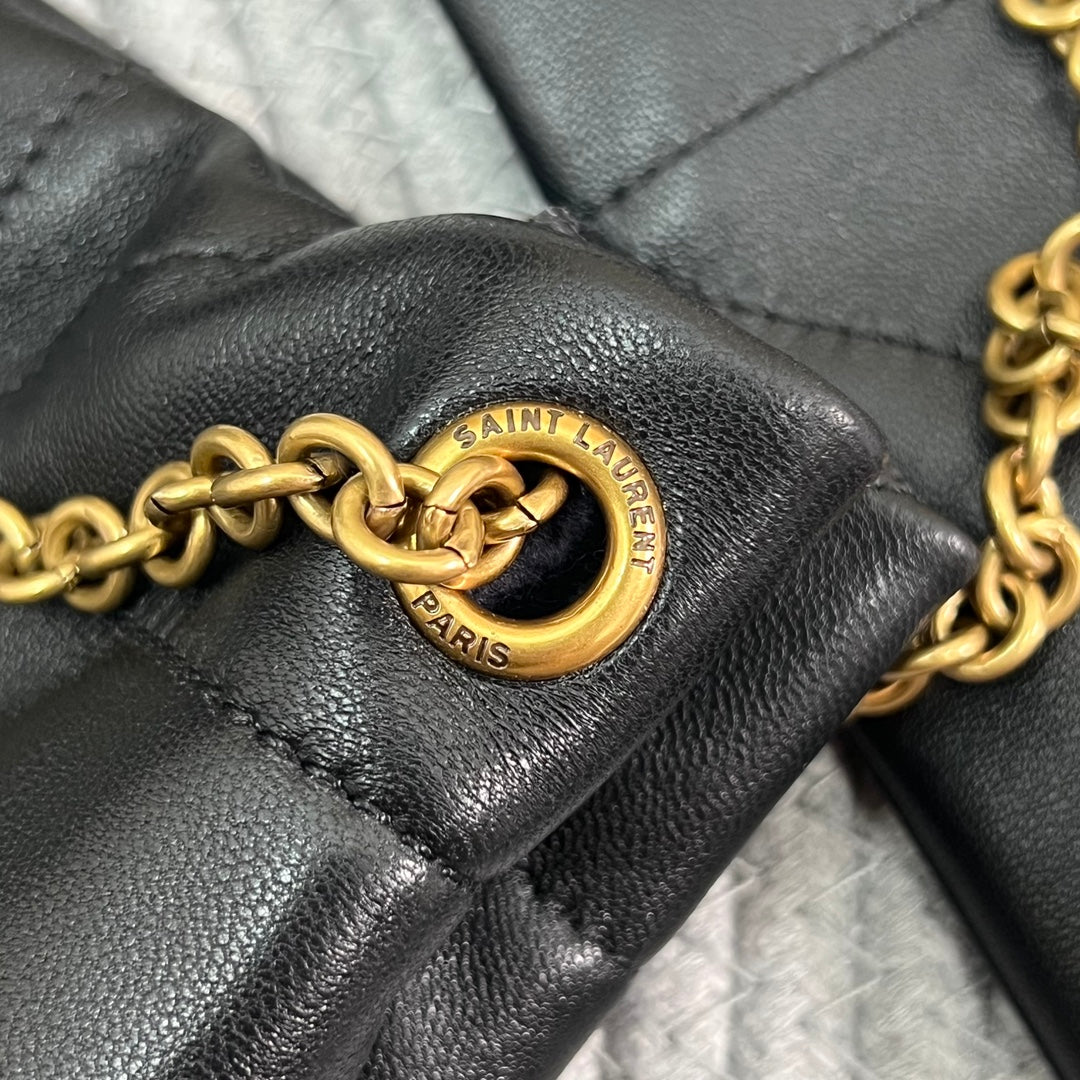 SAINT LAURENT JAMIE POCHON 38 IN BLACK LAMBSKIN GOLD HARDWARE