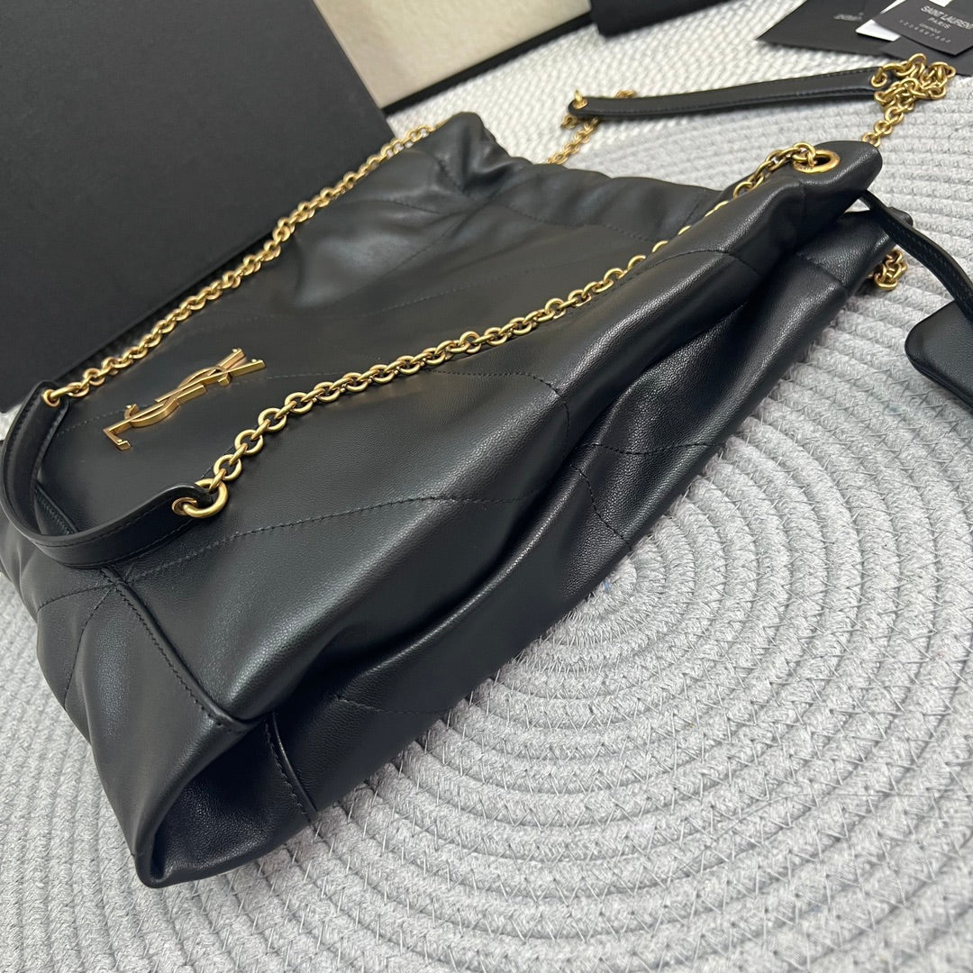 SAINT LAURENT JAMIE POCHON 38 IN BLACK LAMBSKIN GOLD HARDWARE
