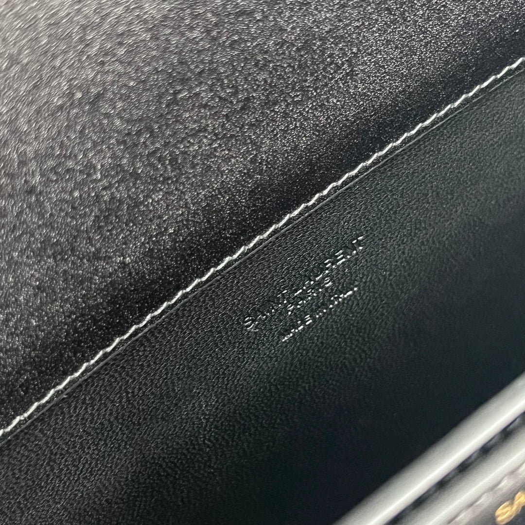 SAINT LAURENT VOLTAIRE 24 IN BLACK CALFSKIN GOLD LOGO