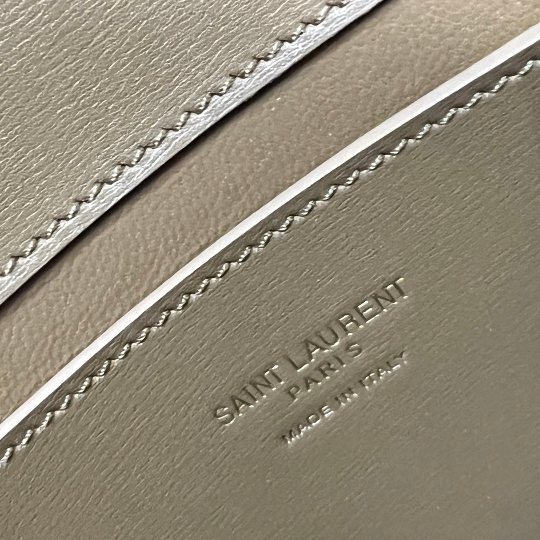 SAINT LAURENT VOLTAIRE IN BOX 21 IN CARAMEL BROWN CALFSKIN GOLD LOGO