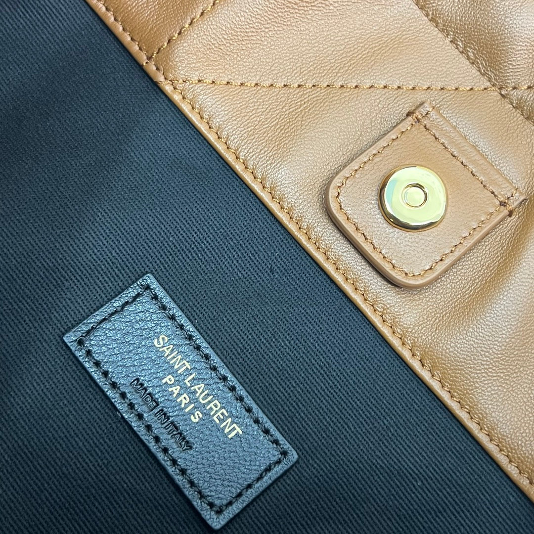 SAINT LAURENT JAMIE POCHON 33 IN BRONZE BROWN LAMBSKIN GOLD HARDWARE