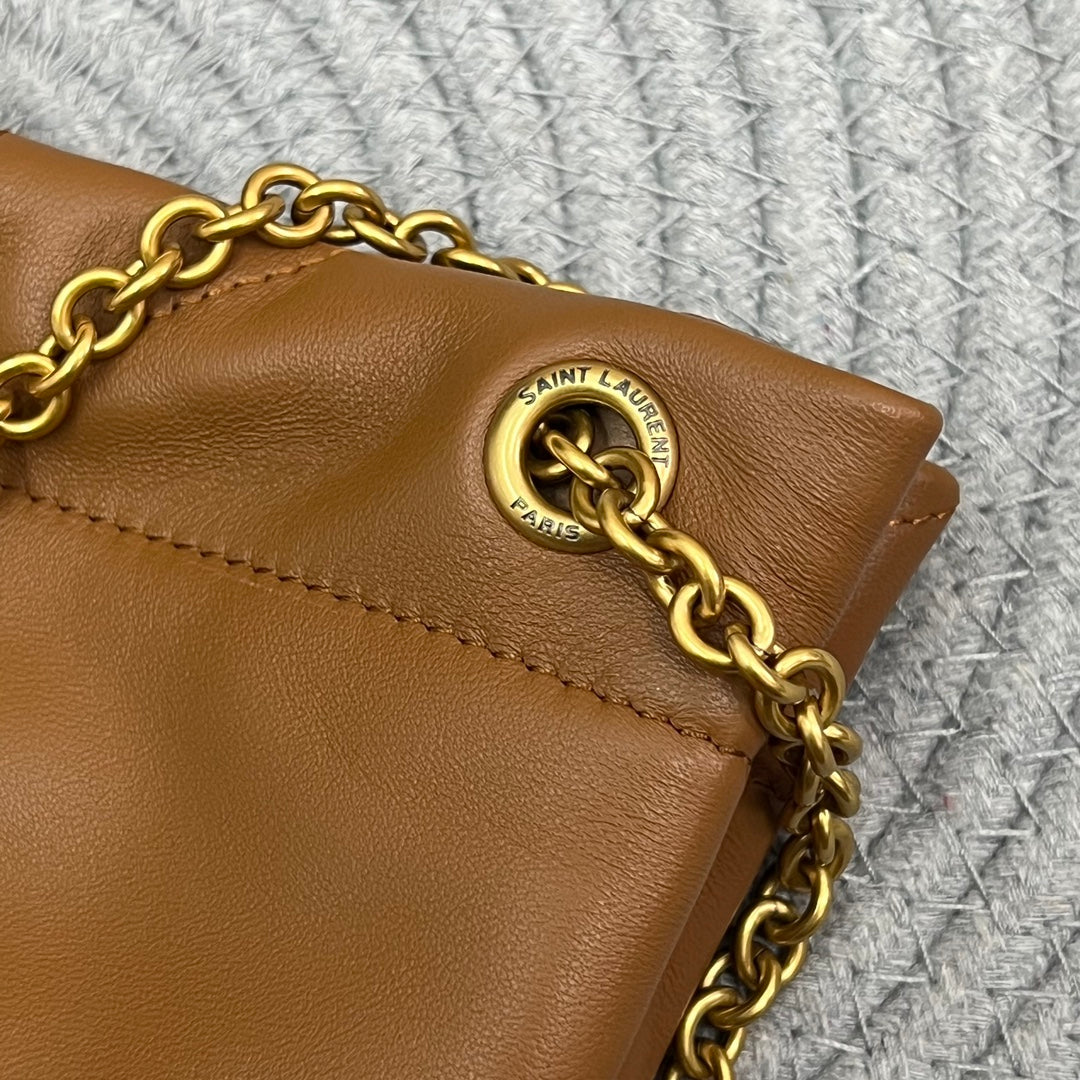 SAINT LAURENT JAMIE POCHON 33 IN BRONZE BROWN LAMBSKIN GOLD HARDWARE