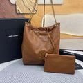 SAINT LAURENT JAMIE POCHON 33 IN BRONZE BROWN LAMBSKIN GOLD HARDWARE