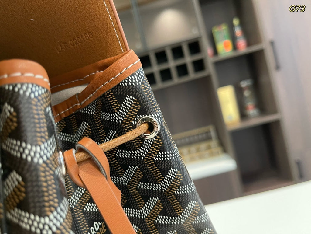 GOYARD ALPIN BACKPACK 37 IN BROWN LAMBSKIN AND GOYARDINE CANVAS