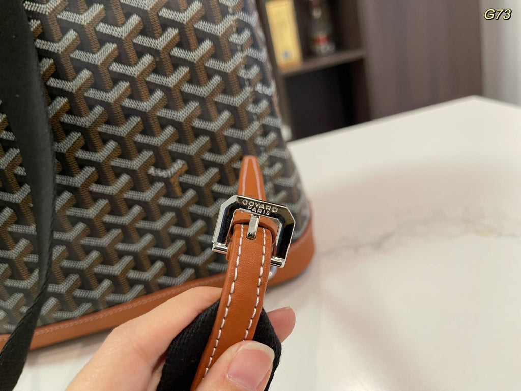 GOYARD ALPIN BACKPACK 37 IN BROWN LAMBSKIN AND GOYARDINE CANVAS