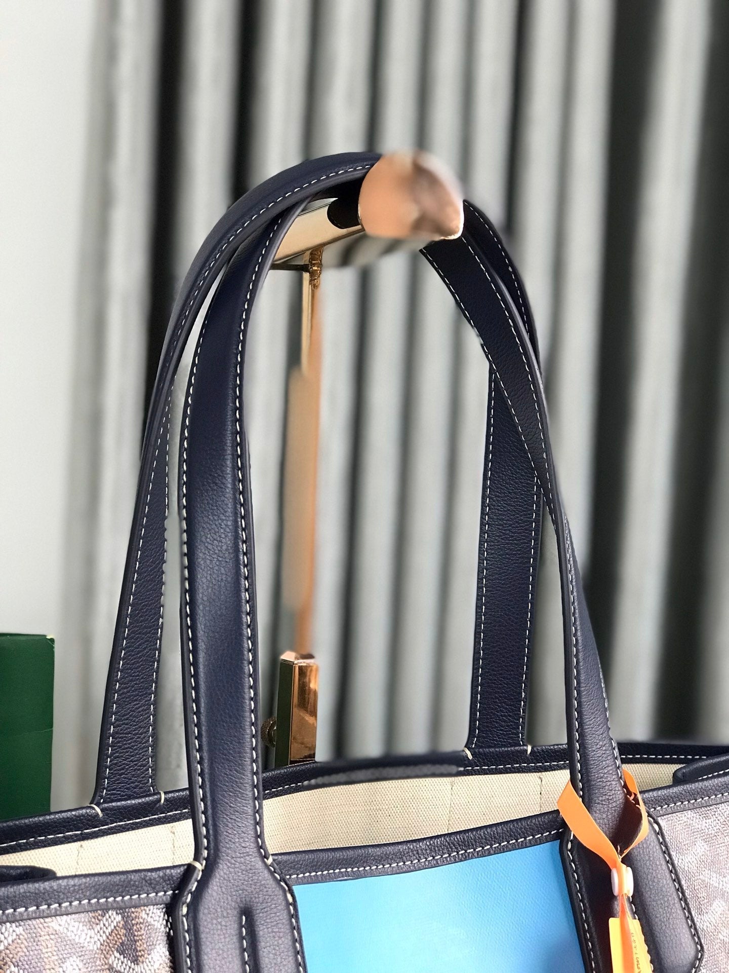 GOYARD GOYA VILLETTE TOTE 45 IN NAVY BLUE GOYARDINE CANVAS
