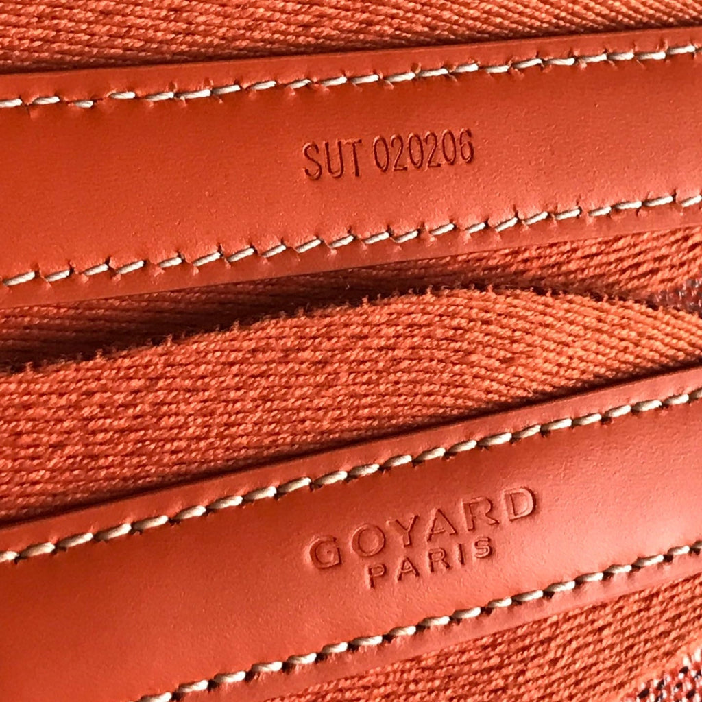 GOYARD CASSETTE TRUNK BAG 21 IN RED GOYARDINE CANVAS & CLAMECY COWHIDE