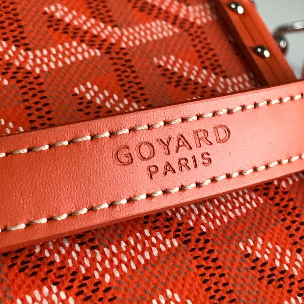 GOYARD CASSETTE TRUNK BAG 21 IN RED GOYARDINE CANVAS & CLAMECY COWHIDE