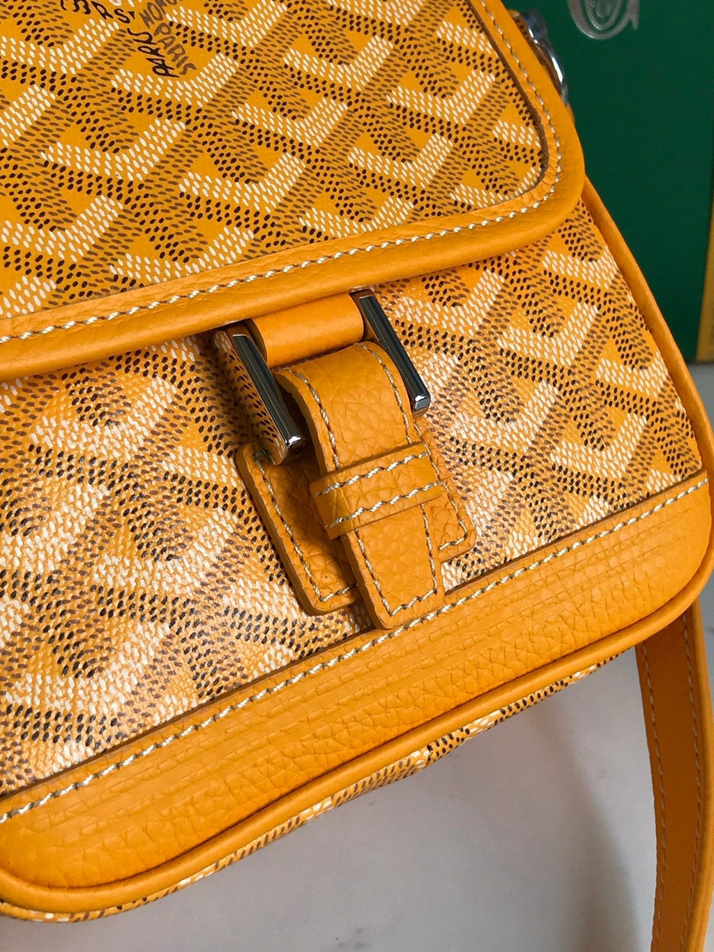 GOYARD GRAND BLEU 16 IN YELLOW GOYARDINE CANVAS AND LAMBSKIN