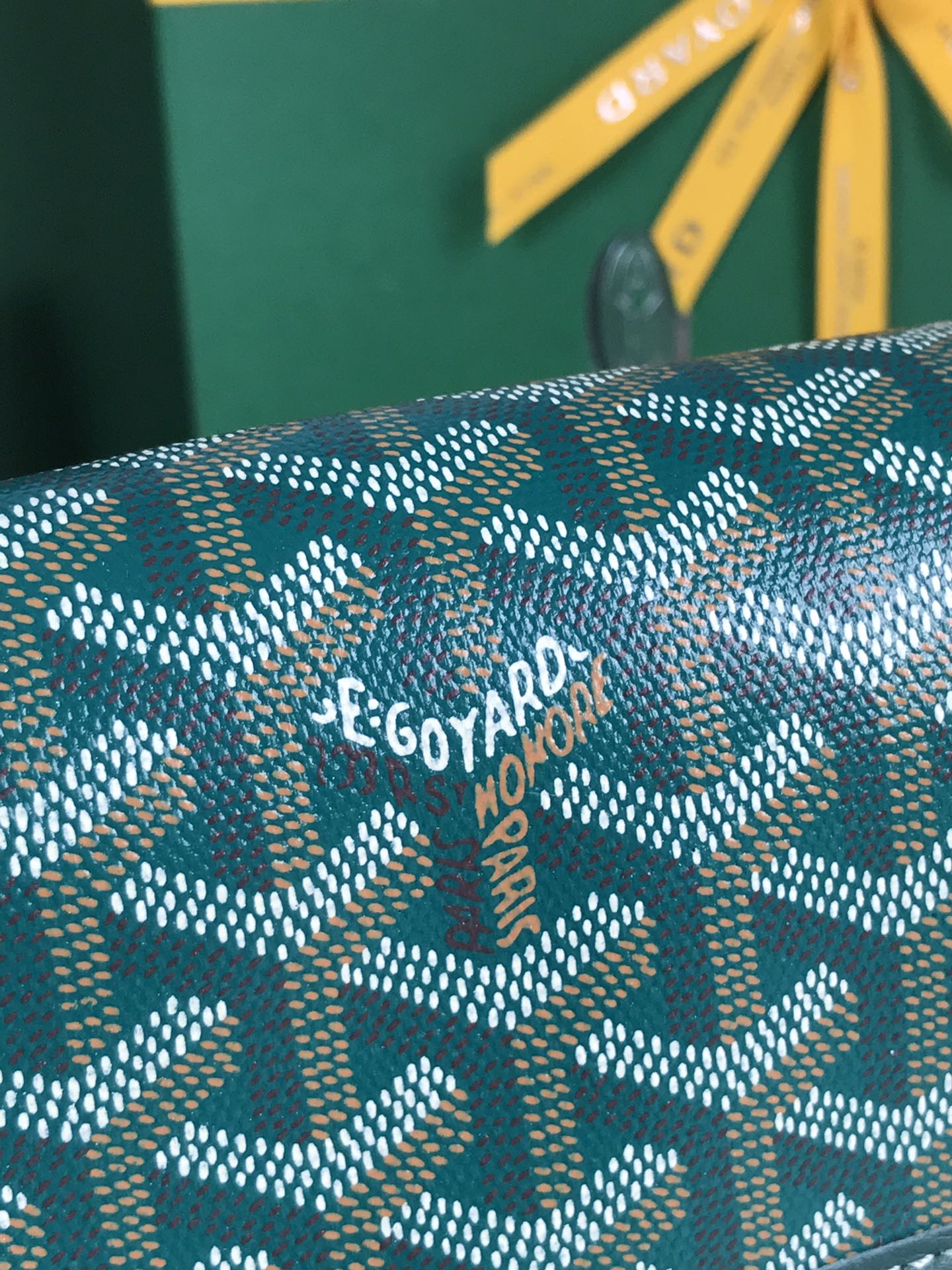 GOYARD GRAND BLEU 16 IN GREEN GOYARDINE CANVAS AND LAMBSKIN
