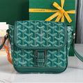 GOYARD GRAND BLEU 16 IN GREEN GOYARDINE CANVAS AND LAMBSKIN