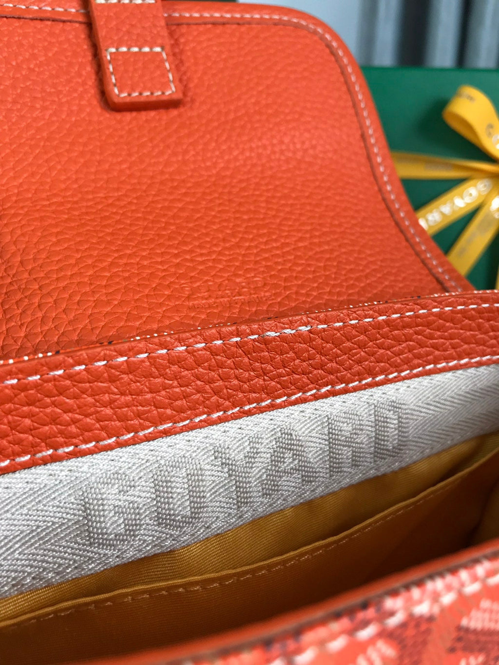 GOYARD GRAND BLEU 16 IN ORANGE GOYARDINE CANVAS AND LAMBSKIN