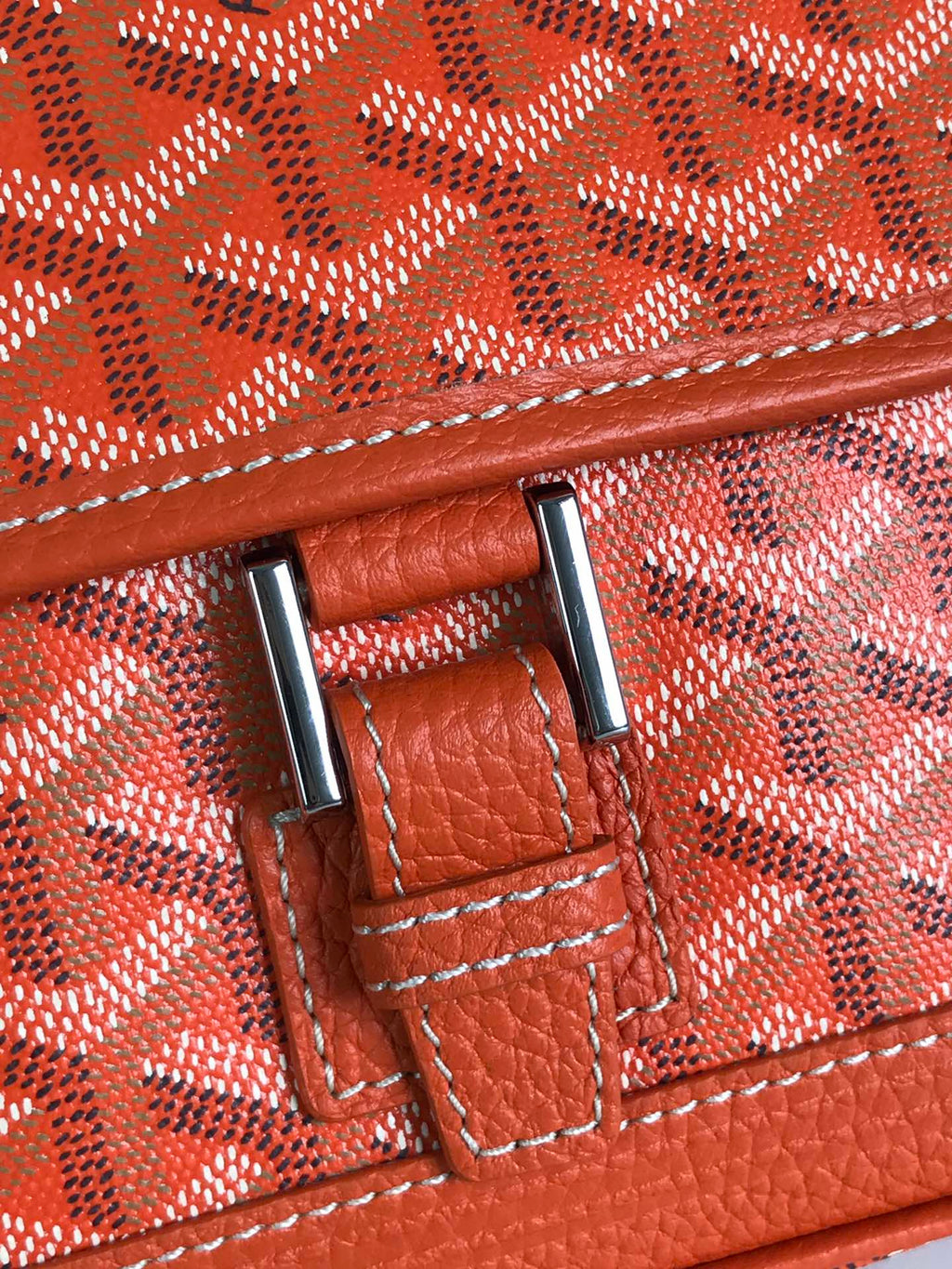 GOYARD GRAND BLEU 16 IN ORANGE GOYARDINE CANVAS AND LAMBSKIN