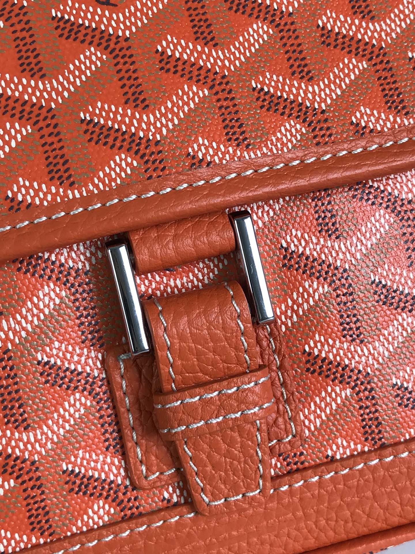 GOYARD GRAND BLEU 16 IN ORANGE GOYARDINE CANVAS AND LAMBSKIN