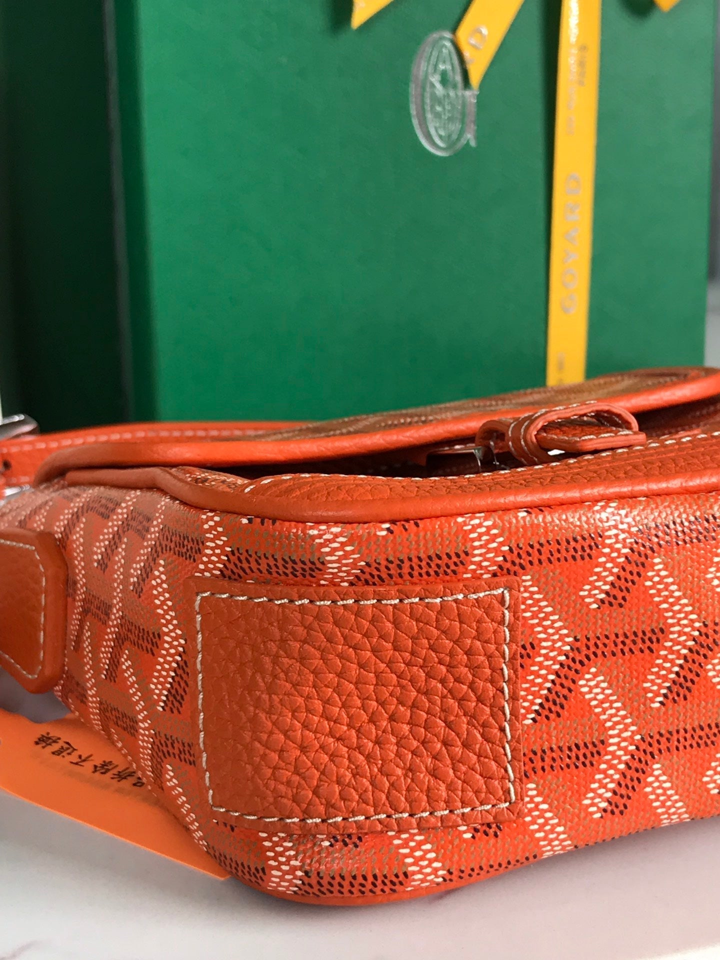 GOYARD GRAND BLEU 16 IN ORANGE GOYARDINE CANVAS AND LAMBSKIN