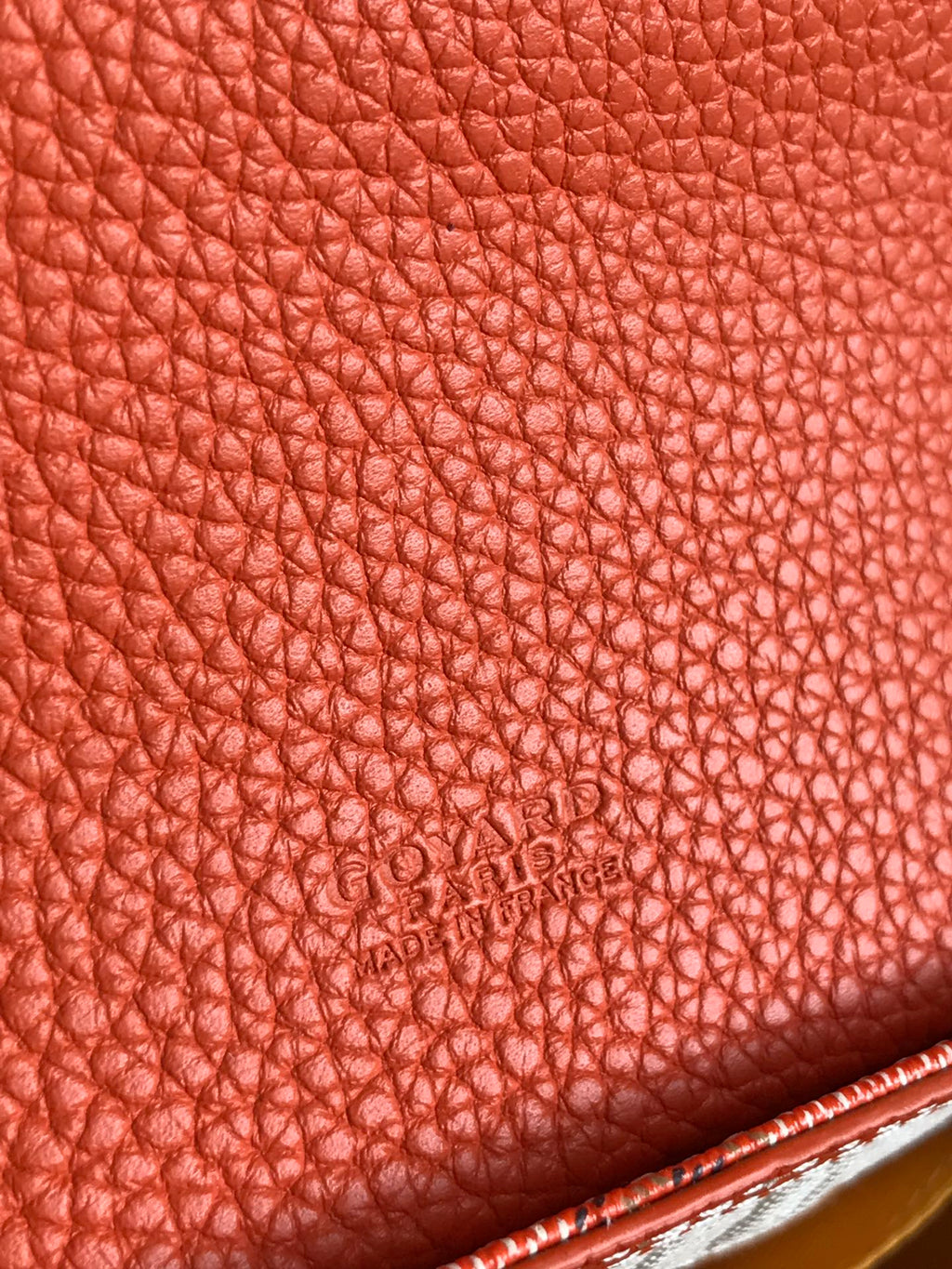 GOYARD GRAND BLEU 16 IN ORANGE GOYARDINE CANVAS AND LAMBSKIN