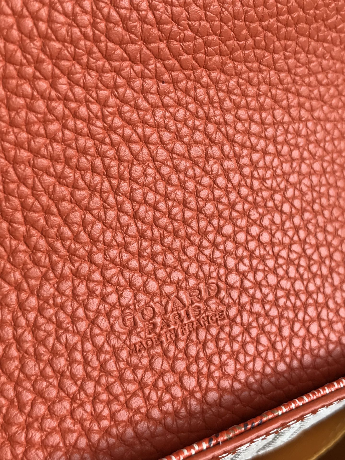 GOYARD GRAND BLEU 16 IN ORANGE GOYARDINE CANVAS AND LAMBSKIN