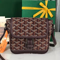 GOYARD GRAND BLEU 16 IN WINE RED GOYARDINE CANVAS AND LAMBSKIN